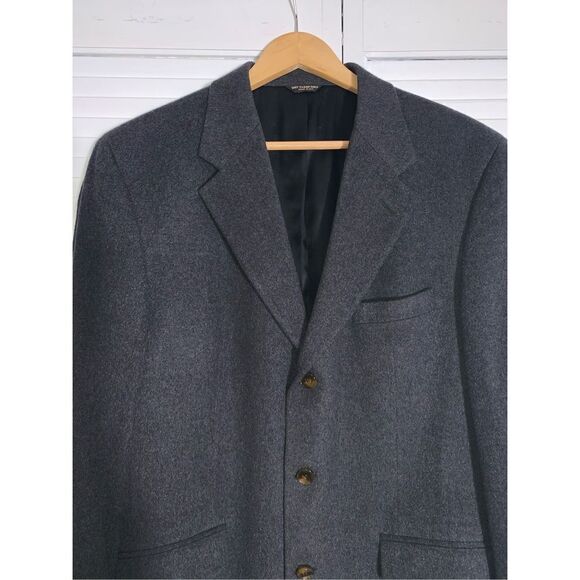 Vintage Bill BLASS Charcoal Gray Cashmere Button Down Blazer Men’s 42 - Picture 2 of 16